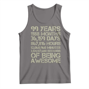 Vintage 99th Milestone Birthday Tank Top 99 Years Of Being Awesome TS12 Deep Heather Print Your Wear