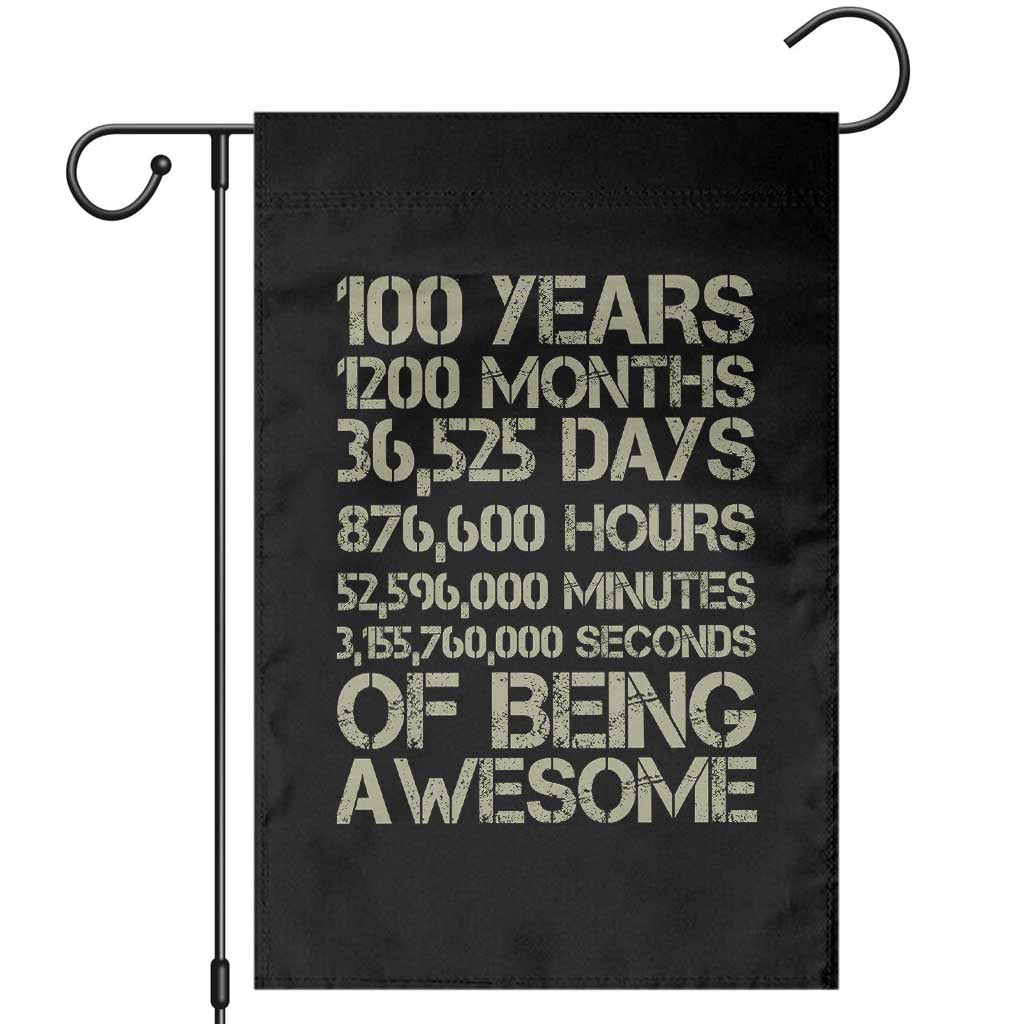 Vintage 100th Milestone Birthday Garden Flag 100 Years Of Being Awesome TS12 Black Print Your Wear