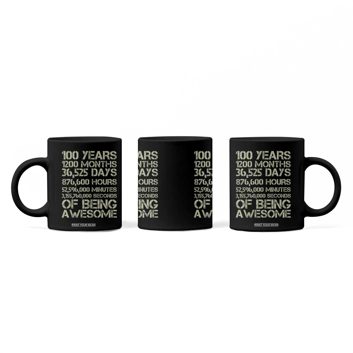 Vintage 100th Milestone Birthday Coffee Mug 100 Years Of Being Awesome TS12 Print Your Wear