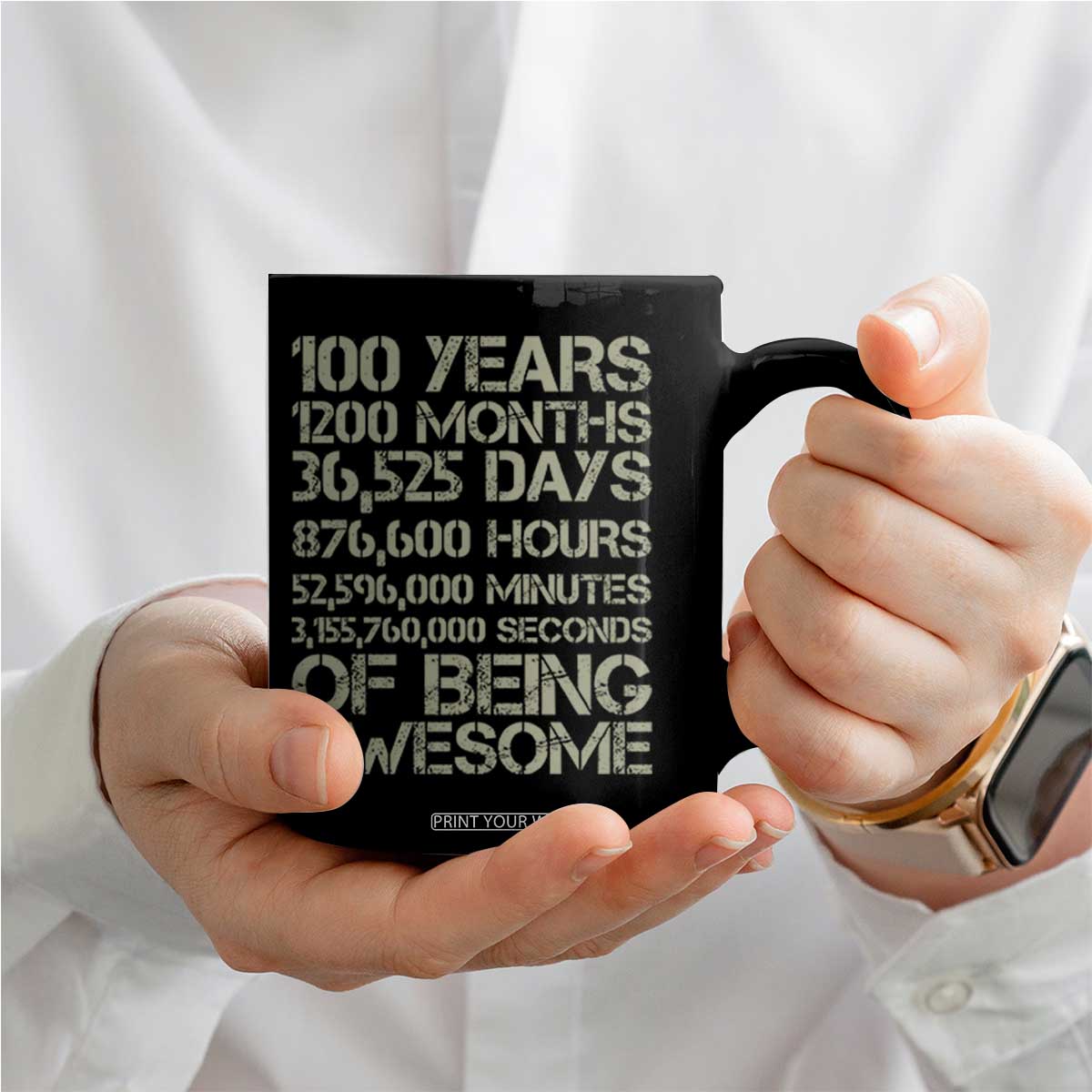 Vintage 100th Milestone Birthday Coffee Mug 100 Years Of Being Awesome TS12 Print Your Wear