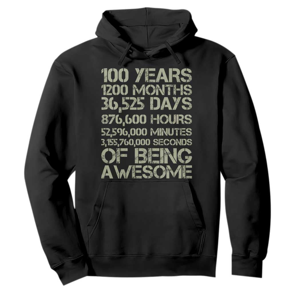 Vintage 100th Milestone Birthday Hoodie 100 Years Of Being Awesome TS12 Black Print Your Wear