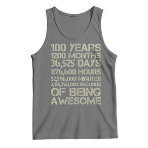 Vintage 100th Milestone Birthday Tank Top 100 Years Of Being Awesome TS12 Black Heather Print Your Wear
