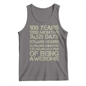 Vintage 100th Milestone Birthday Tank Top 100 Years Of Being Awesome TS12 Deep Heather Print Your Wear