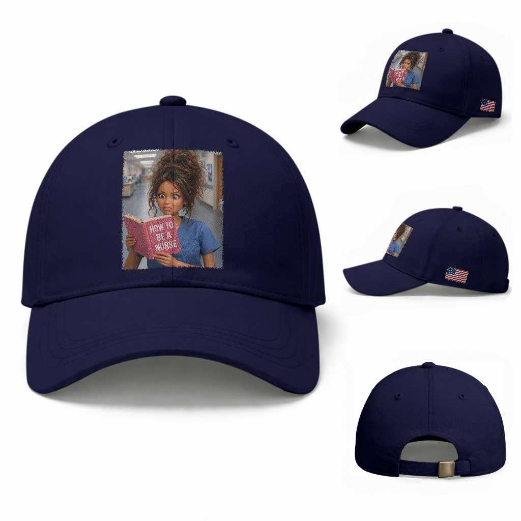 Funny Nursing Student Doll Face Meme Baseball Cap Future Nurse Gift TS12 Baseball Cap Universal Fit Dark Blue Print Your Wear