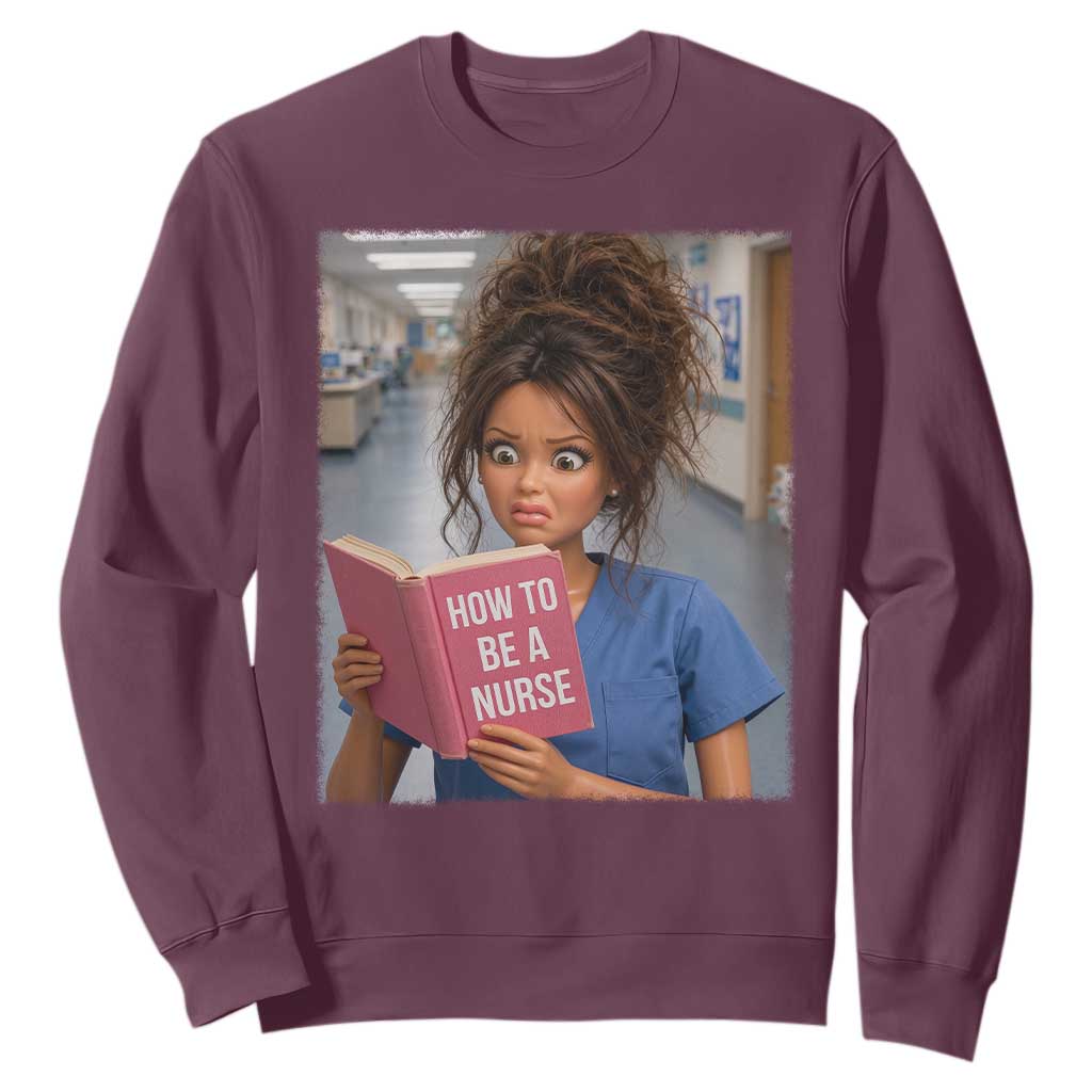Funny Nursing Student Doll Face Meme Sweatshirt Future Nurse Gift TS12 Maroon Print Your Wear