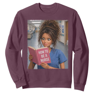 Funny Nursing Student Doll Face Meme Sweatshirt Future Nurse Gift TS12 Maroon Print Your Wear
