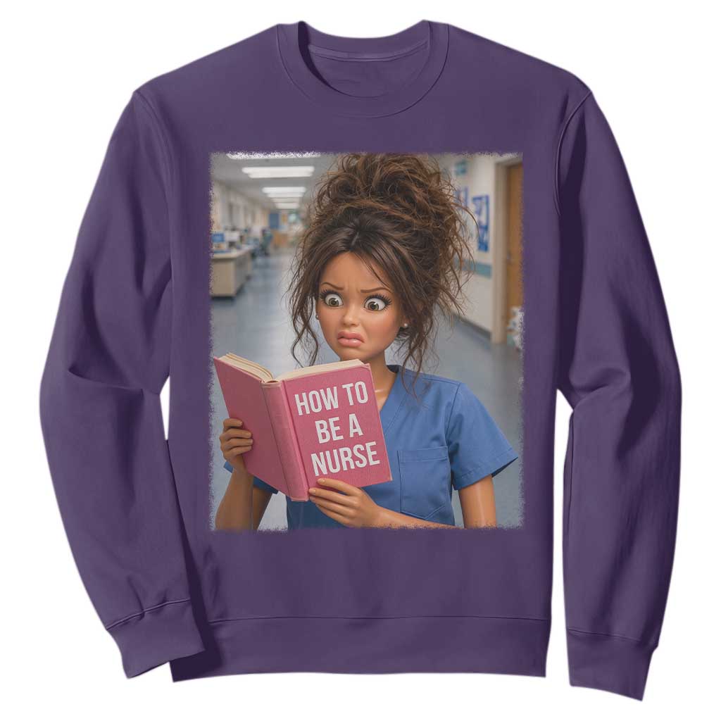 Funny Nursing Student Doll Face Meme Sweatshirt Future Nurse Gift TS12 Purple Print Your Wear