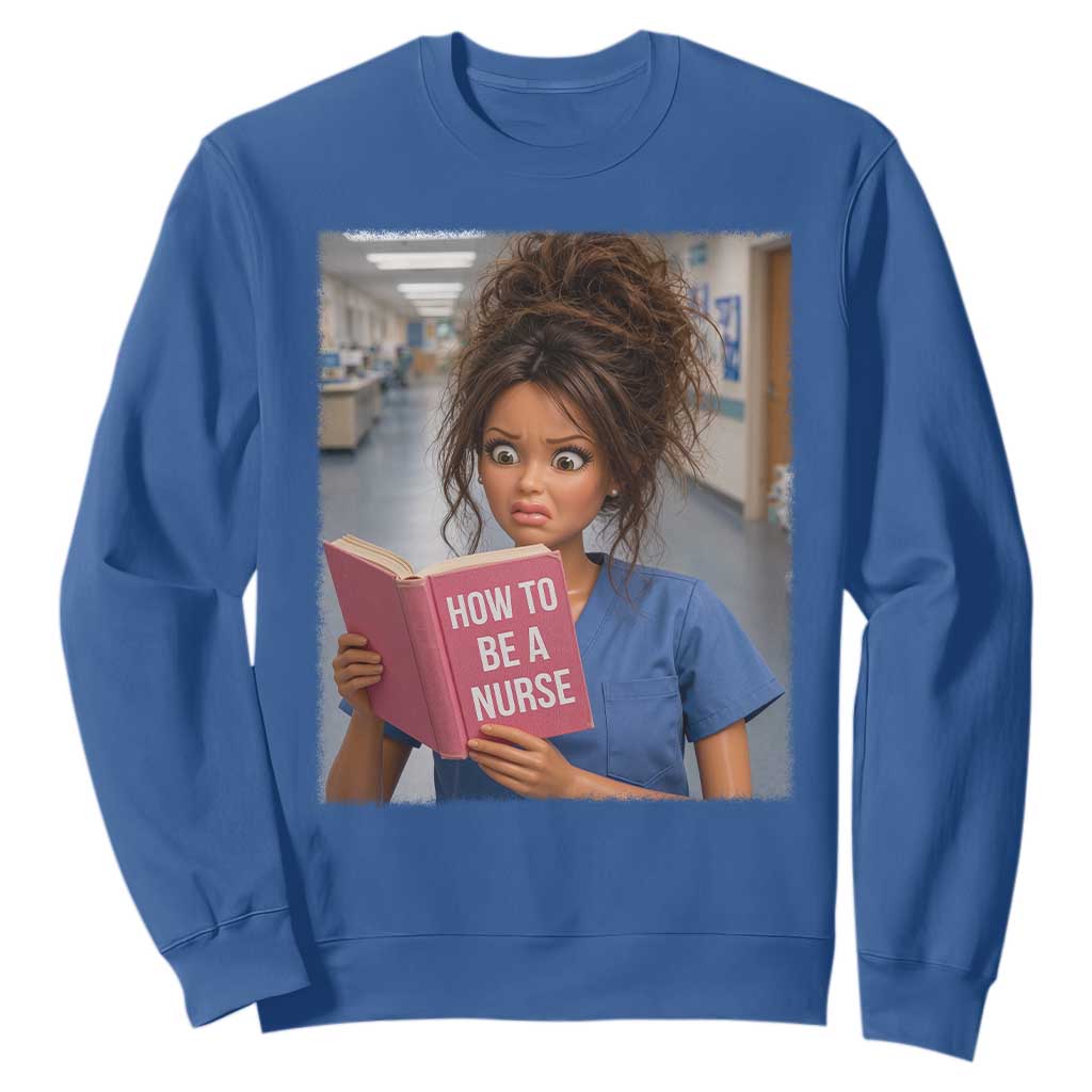 Funny Nursing Student Doll Face Meme Sweatshirt Future Nurse Gift TS12 Royal Blue Print Your Wear