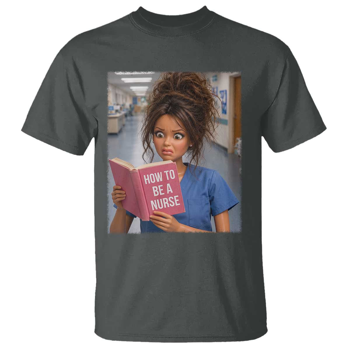 Funny Nursing Student Doll Face Meme T Shirt Future Nurse Gift TS12 Dark Heather Print Your Wear