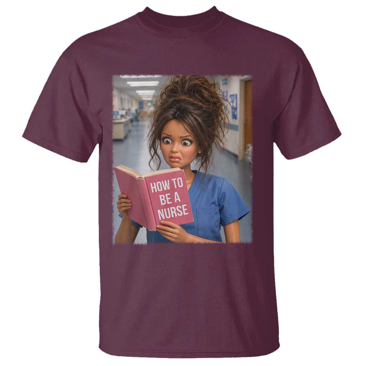 Funny Nursing Student Doll Face Meme T Shirt Future Nurse Gift TS12 Maroon Print Your Wear