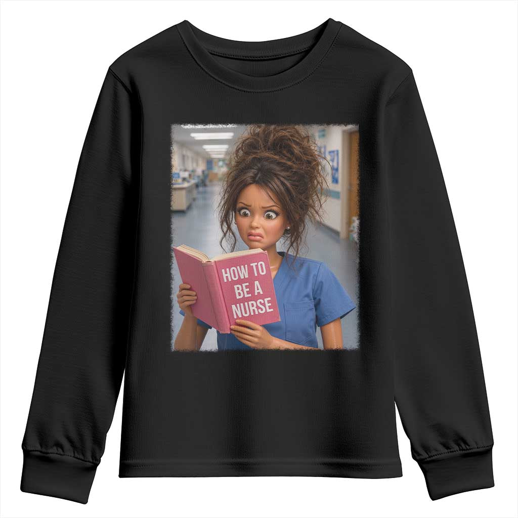 Funny Nursing Student Doll Face Meme Youth Sweatshirt Future Nurse Gift TS12 Black Print Your Wear