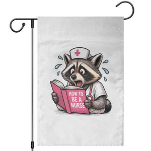 Funny Raccoon Nursing Student Healthcare Gift Garden Flag TS12 White Print Your Wear