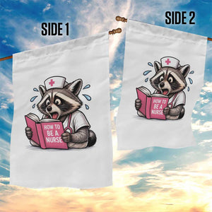 Funny Raccoon Nursing Student Healthcare Gift Garden Flag TS12 Print Your Wear
