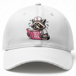 Funny Raccoon Nursing Student Healthcare Gift Baseball Cap TS12 Print Your Wear