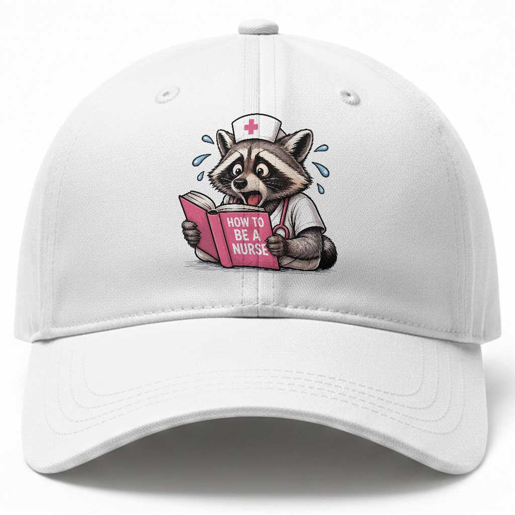 Funny Raccoon Nursing Student Healthcare Gift Baseball Cap TS12 Print Your Wear
