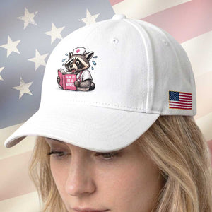 Funny Raccoon Nursing Student Healthcare Gift Baseball Cap TS12 Print Your Wear