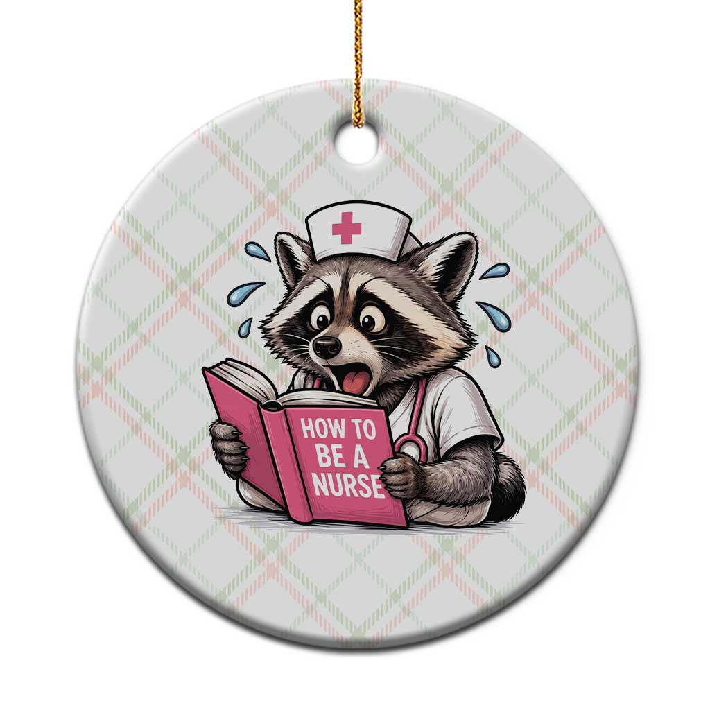 Funny Raccoon Nursing Student Healthcare Gift Ceramic Ornament TS12 1pc Christmas Plaid Print Your Wear