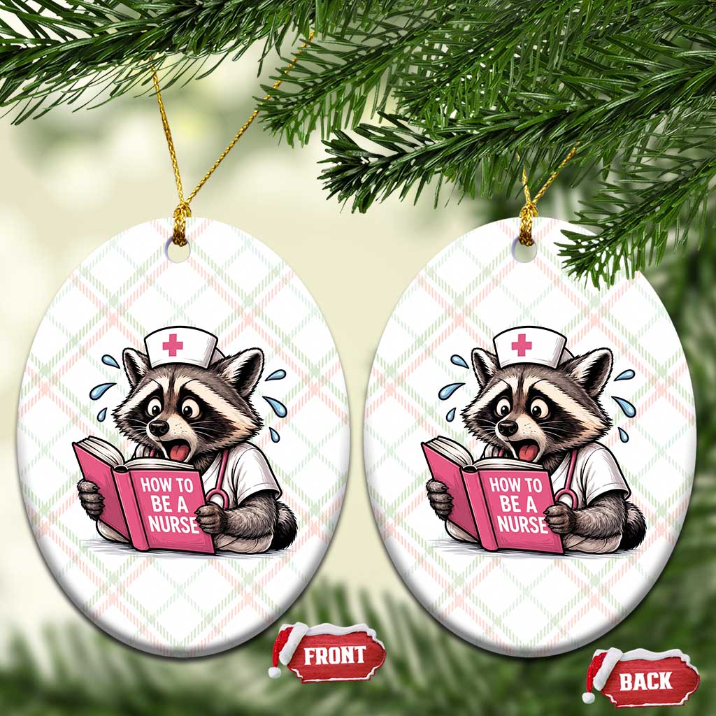 Funny Raccoon Nursing Student Healthcare Gift Ceramic Ornament TS12 Print Your Wear