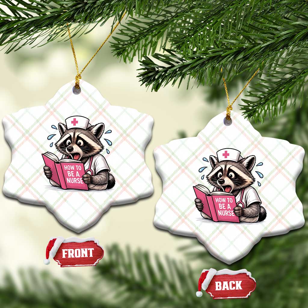 Funny Raccoon Nursing Student Healthcare Gift Ceramic Ornament TS12 Print Your Wear