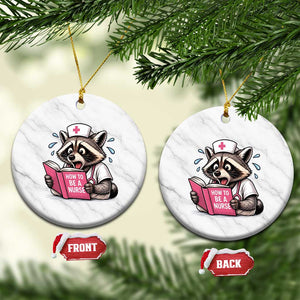 Funny Raccoon Nursing Student Healthcare Gift Ceramic Ornament TS12 1pc White Marble Print Your Wear