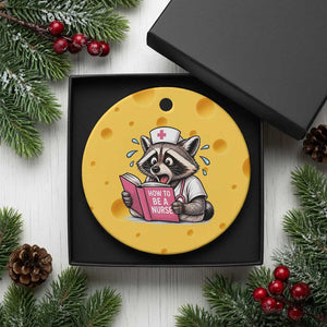 Funny Raccoon Nursing Student Healthcare Gift Ceramic Ornament TS12 1pc Yellow Cheese Print Your Wear
