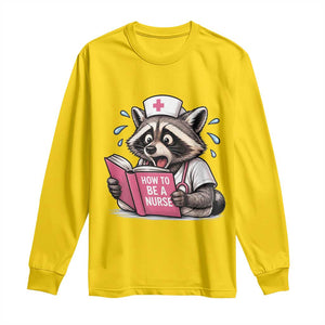Funny Raccoon Nursing Student Healthcare Gift Long Sleeve Shirt TS12 Daisy Print Your Wear