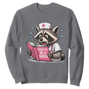 Funny Raccoon Nursing Student Healthcare Gift Sweatshirt TS12 Charcoal Print Your Wear