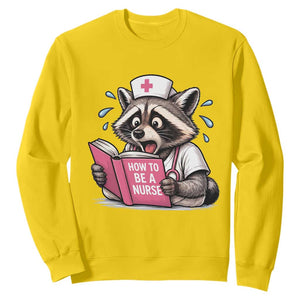 Funny Raccoon Nursing Student Healthcare Gift Sweatshirt TS12 Daisy Print Your Wear