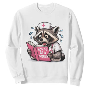 Funny Raccoon Nursing Student Healthcare Gift Sweatshirt TS12 White Print Your Wear