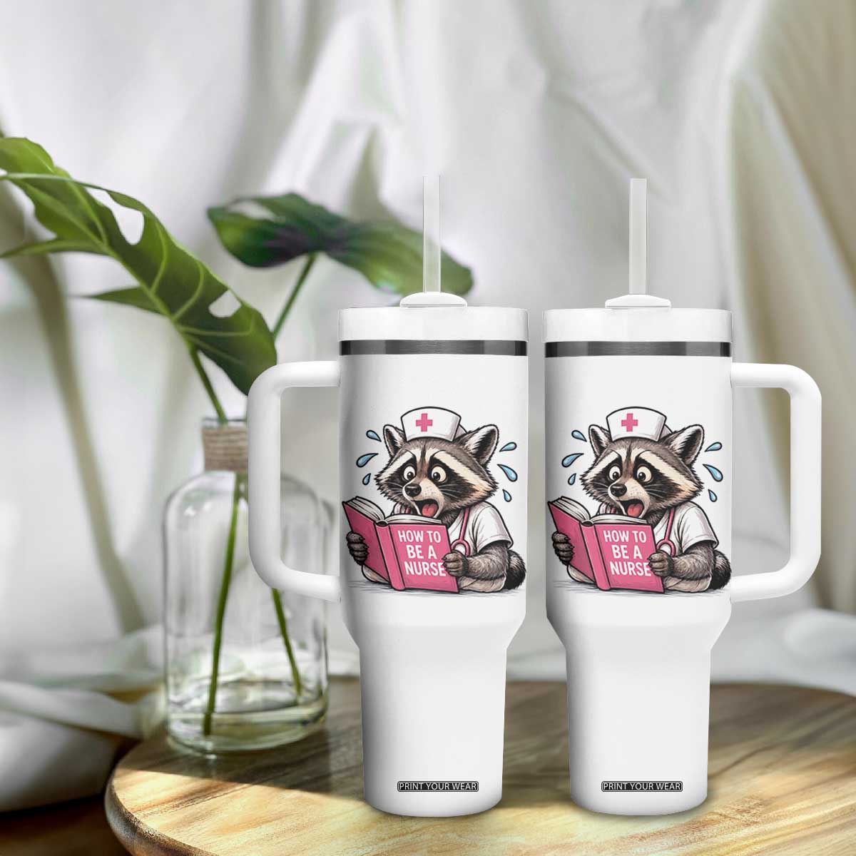 Funny Raccoon Nursing Student Healthcare Gift Tumbler With Handle TS12 Print Your Wear
