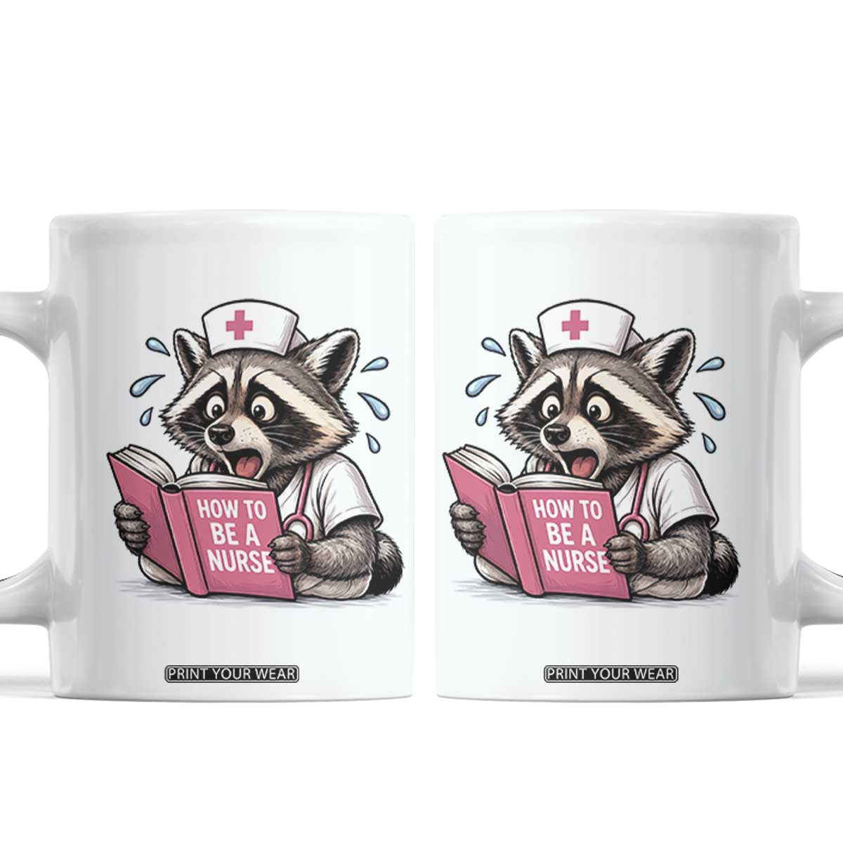 Funny Raccoon Nursing Student Healthcare Gift Coffee Mug TS12 White Print Your Wear
