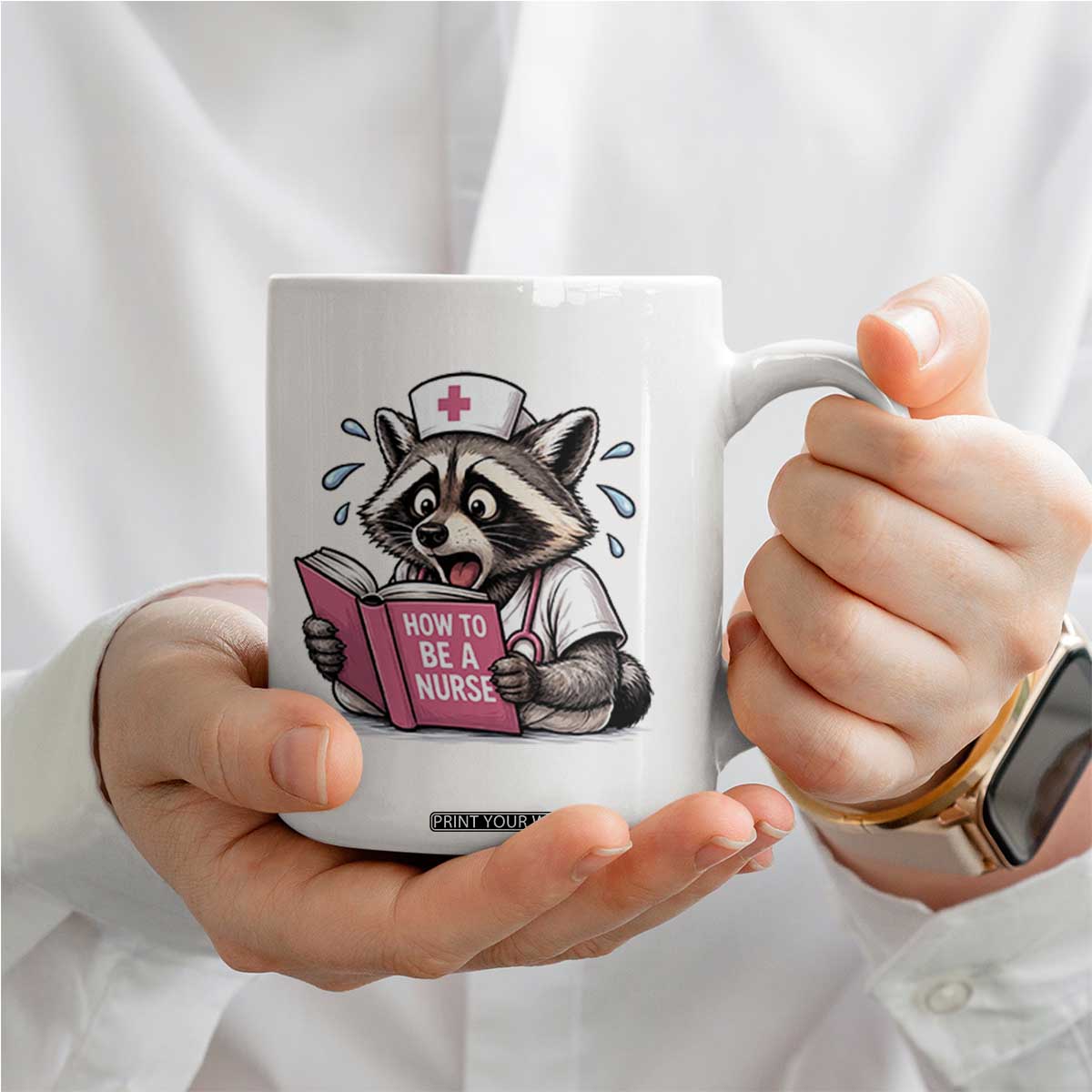 Funny Raccoon Nursing Student Healthcare Gift Coffee Mug TS12 Print Your Wear