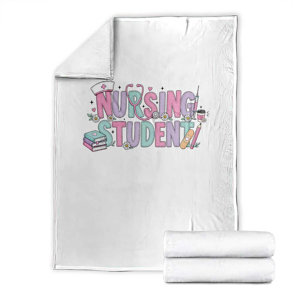 Pastel Nursing Student Medical School Gift Throw Blanket TS12 White Print Your Wear