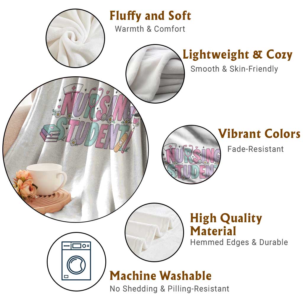 Pastel Nursing Student Medical School Gift Throw Blanket TS12 Print Your Wear