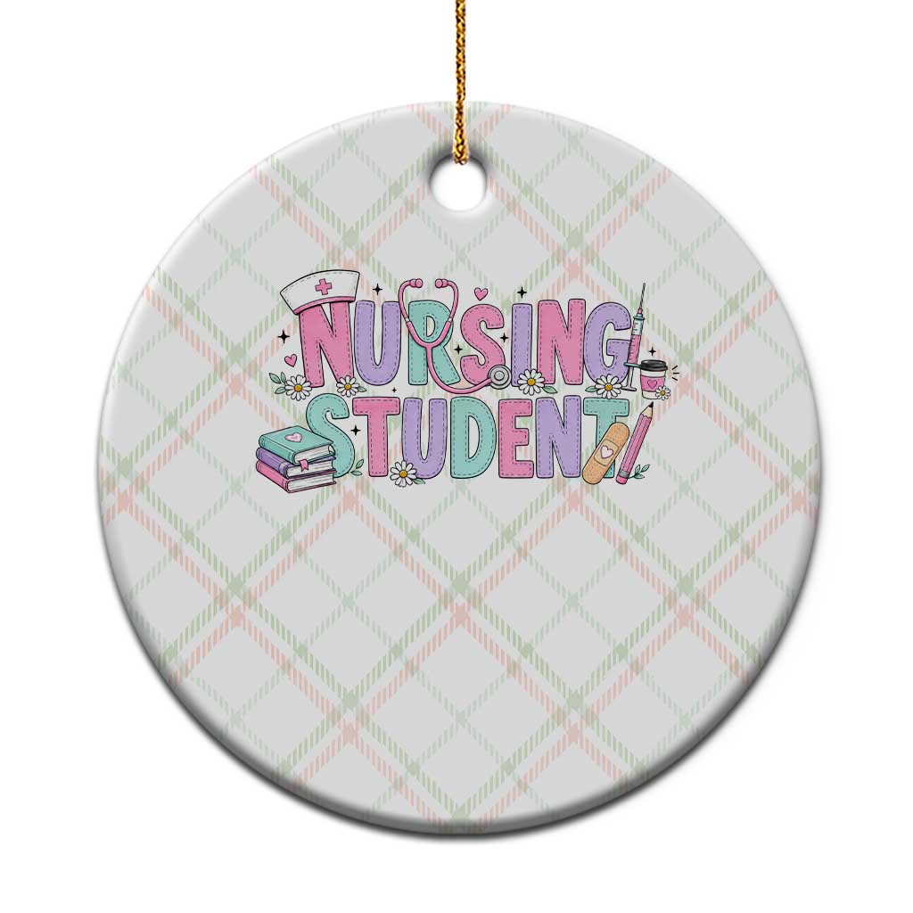 Pastel Nursing Student Medical School Gift Ceramic Ornament TS12 1pc Christmas Plaid Print Your Wear