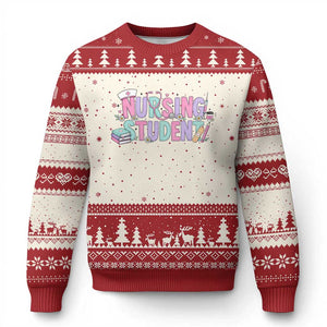 Pastel Nursing Student Medical School Gift Ugly Christmas Sweater TS12 Beige Red Print Your Wear