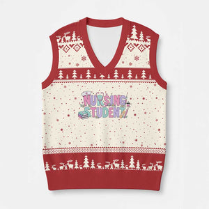 Pastel Nursing Student Medical School Gift V-Neck Knit Sweater Vest TS12 Beige Red Print Your Wear