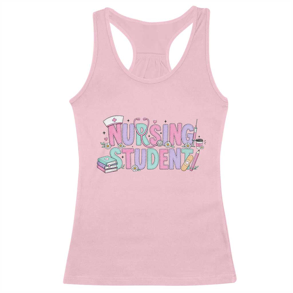 Pastel Nursing Student Medical School Gift Racerback Tank Top TS12 Light Pink Print Your Wear
