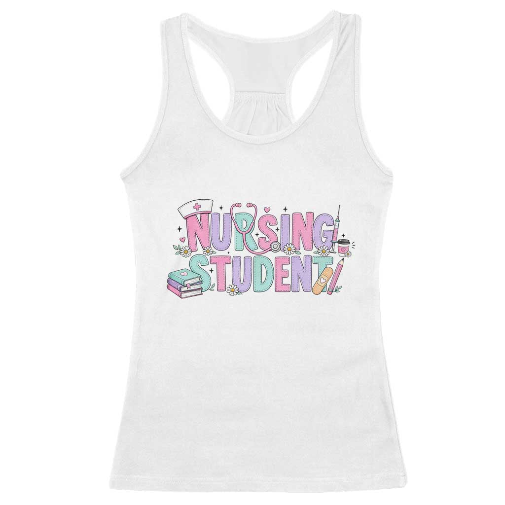 Pastel Nursing Student Medical School Gift Racerback Tank Top TS12 White Print Your Wear