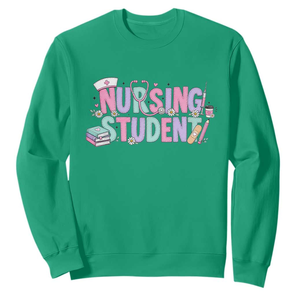 Pastel Nursing Student Medical School Gift Sweatshirt TS12 Irish Green Print Your Wear