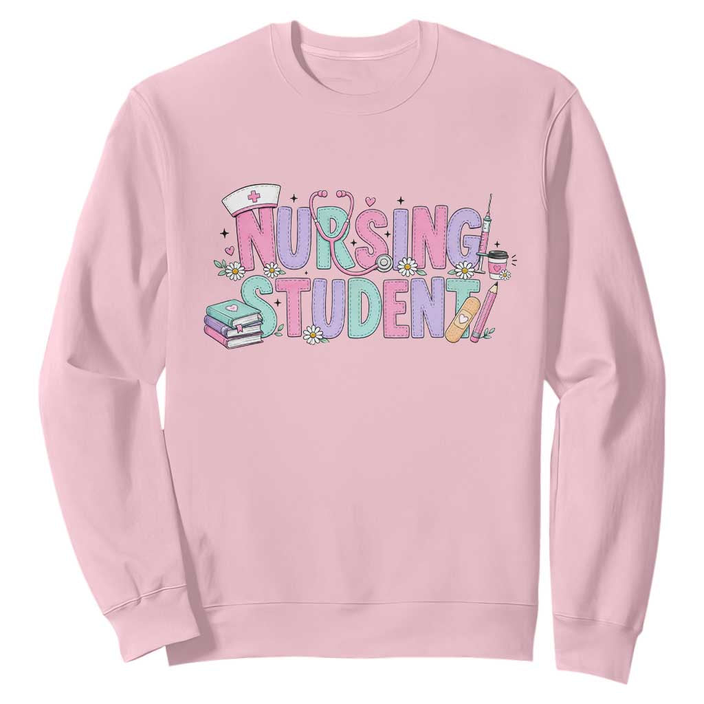 Pastel Nursing Student Medical School Gift Sweatshirt TS12 Light Pink Print Your Wear