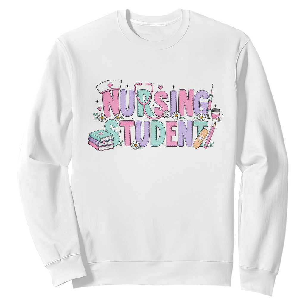Pastel Nursing Student Medical School Gift Sweatshirt TS12 White Print Your Wear