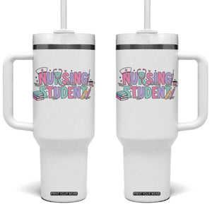 Pastel Nursing Student Medical School Gift Tumbler With Handle TS12 One Size: 40 oz White Print Your Wear