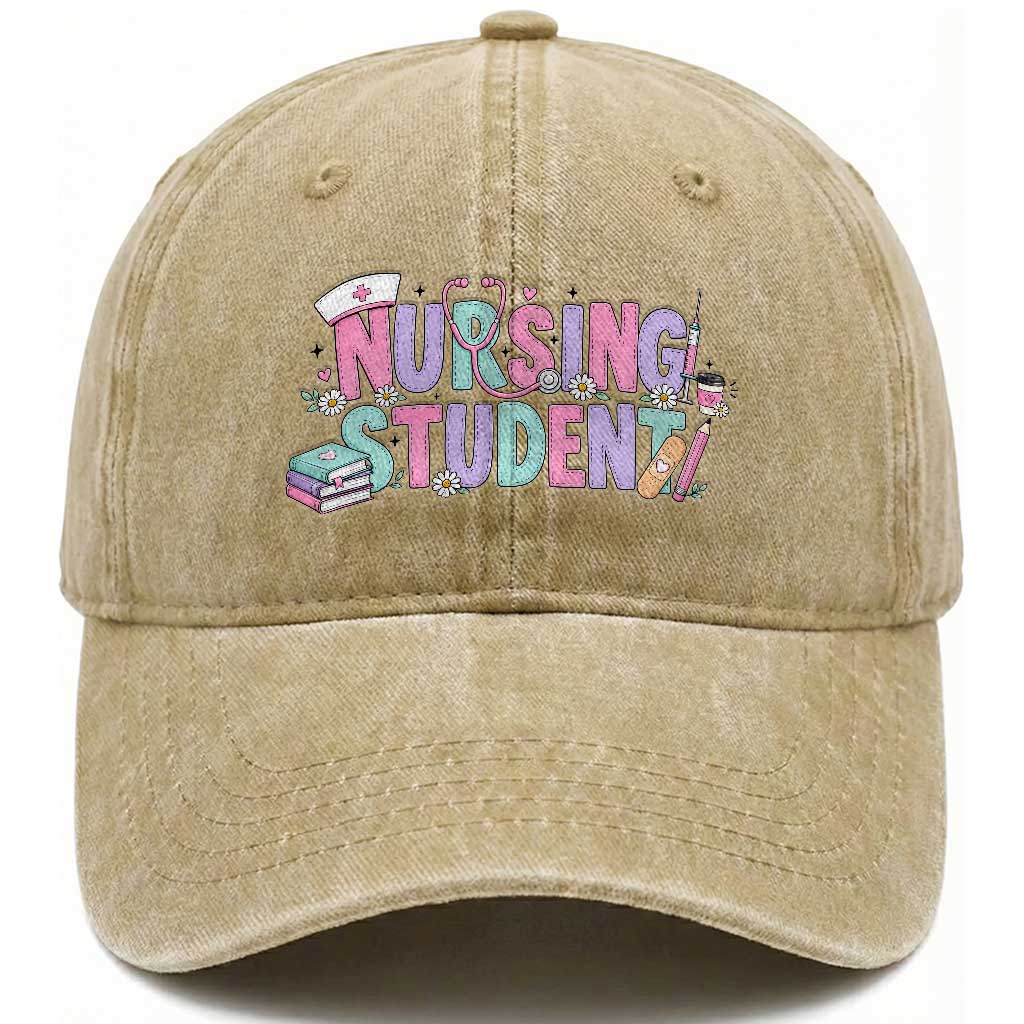 Pastel Nursing Student Medical School Gift Washed Cotton Baseball Cap TS12 Print Your Wear