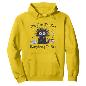 Funny Stressed Black Cat Nursing Student Life Hoodie ts Fine Im Fine Everything Is Fine TS12 Daisy Print Your Wear