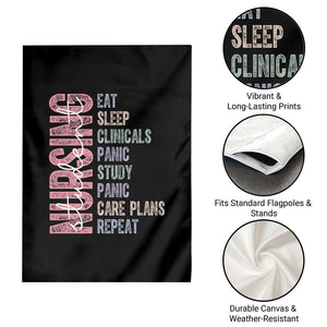 Funny Student Nurse Life Garden Flag Eat Sleep Clinicals Panic Study Repeat TS12 Print Your Wear