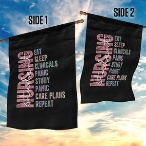 Funny Student Nurse Life Garden Flag Eat Sleep Clinicals Panic Study Repeat TS12 Print Your Wear