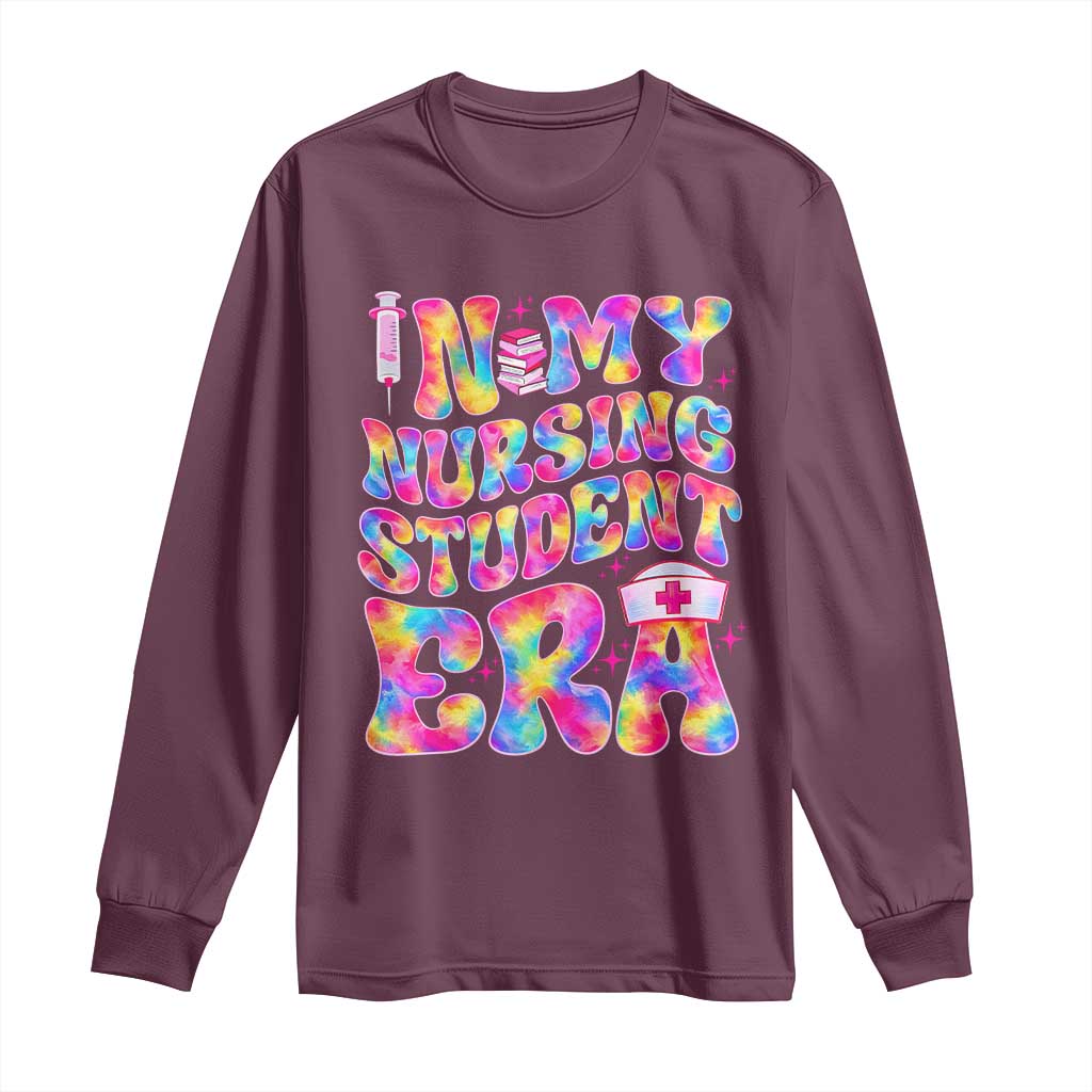 In My Nursing Student Era Long Sleeve Shirt Future Nurse Gift TS12 Maroon Print Your Wear