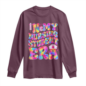 In My Nursing Student Era Long Sleeve Shirt Future Nurse Gift TS12 Maroon Print Your Wear