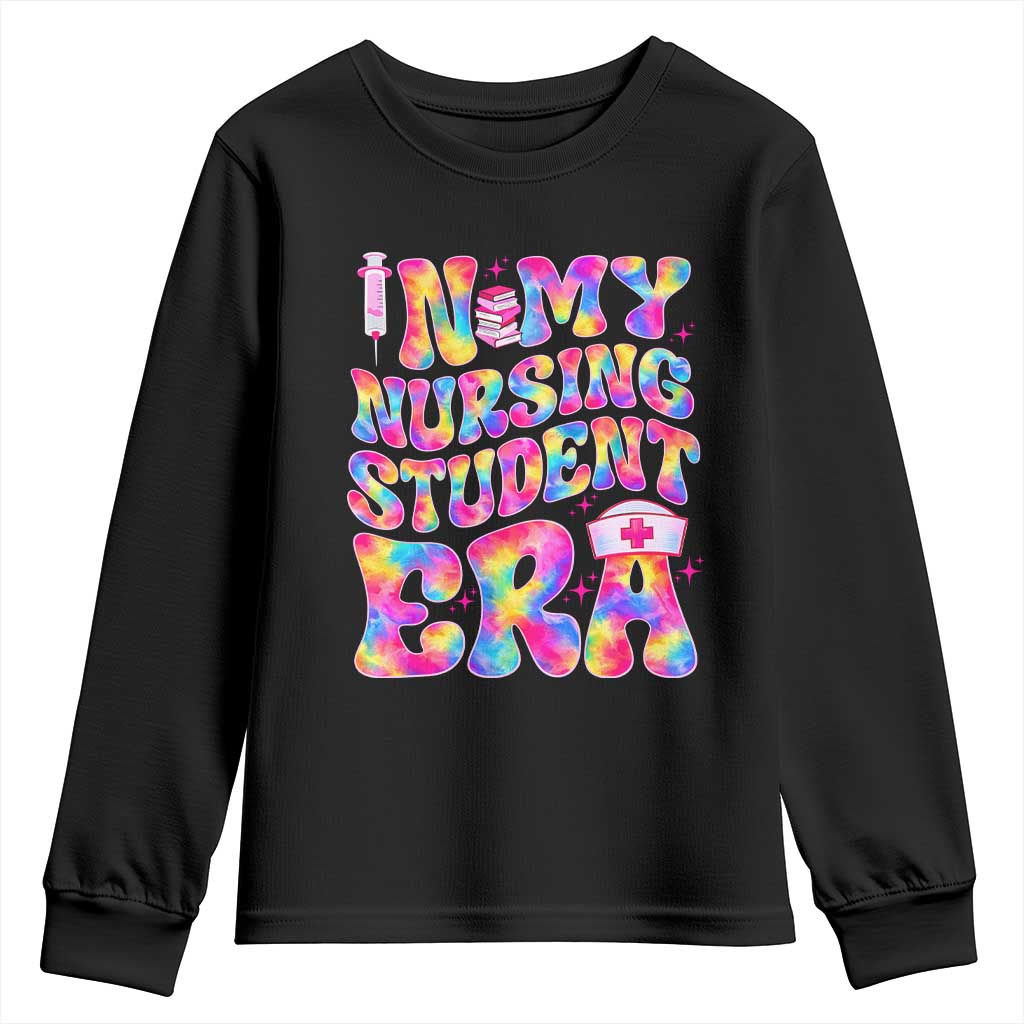 In My Nursing Student Era Youth Sweatshirt Future Nurse Gift TS12 Black Print Your Wear